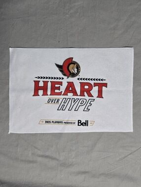 Ottawa Senators NHL White & Red 'Heart Over Hype' Rally Playoff Towel